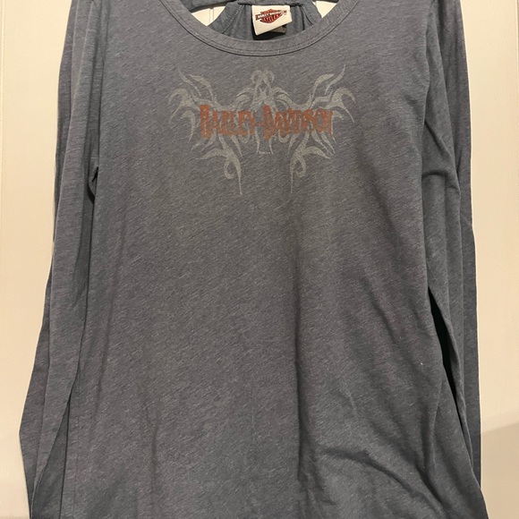 Harley-Davidson Blue Graphic Long Sleeve Tee - Picture 1 of 5